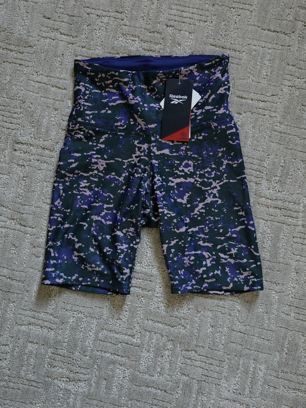 Reebok Purple & Black Camo Athletic Shorts